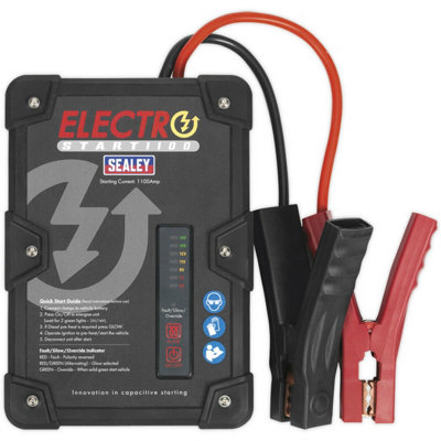 12 Volt Batteryless Jump Starter - 1100A Output - Compact Car Jump Start Tool