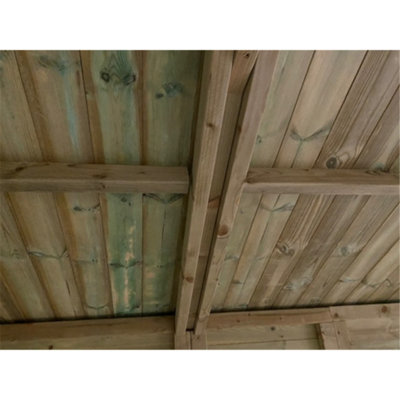 12 x 10 REVERSE Pressure Treated T&G Wooden Apex Garden Shed / Workshop - Double Doors (12' x 10' / 12ft x 10ft) (12x10)