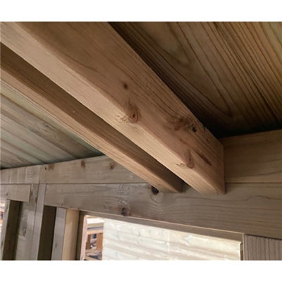 12 x 10 REVERSE Pressure Treated T&G Wooden Apex Garden Shed / Workshop - Double Doors (12' x 10' / 12ft x 10ft) (12x10)