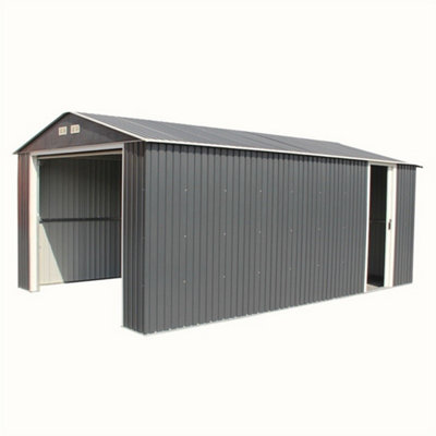12 x 26 Metal Garage - Anthracite Grey (12ft x 26ft / 12' x 26' / 3.72m x 7.85m)