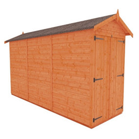 12 x 4 (3.53m x 1.15m) Windowless Wooden Tongue and Groove APEX Shed + Double Doors (12mm T&G Floor and Roof) (12ft x 4ft) (12x4)