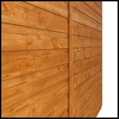 12 x 4 (3.53m x 1.15m) Wooden T&G Double Doors Security Garden PENT Shed (12mm T&G Floor and Roof) (12ft x 4ft) (12x4)