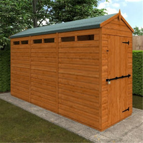 12 x 4 (3.53m x 1.15m) Wooden Tongue and Groove Security Garden APEX Shed (12mm T&G Floor and Roof) (12ft x 4ft) (12x4)