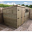 12 x 4 Garden Shed Pressure Treated T&G PENT Wooden Garden Shed - 3 Windows + Double Doors (12' x 4' / 12ft x 4ft) (12x4)
