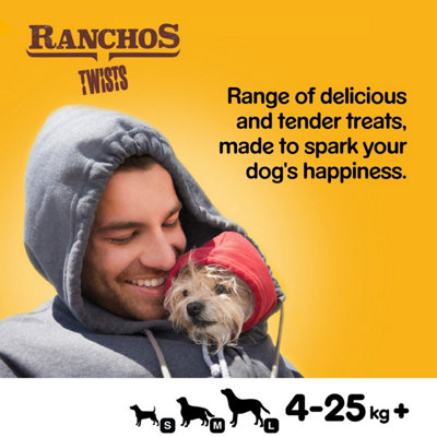12 x 40g Pedigree Ranchos Twist Grain Free Dog Treats Chicken - 6