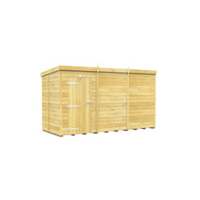 12 x 5 Feet Pent Shed - Single Door Without Windows - Wood - L147 x W358 x H201 cm