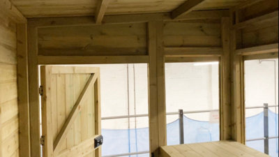 12 x 5 Pressure Treated Wooden T&G Pent Potting Greenhouse + Bench (12' x 5' / 12ft x 5ft) - 4