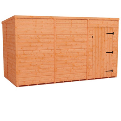 12 x 6 (3.53m x 1.75m) Windowless Wooden Tongue and Groove PENT Shed - Single Door (12mm T&G Floor and Roof) (12ft x 6ft) (12x6)