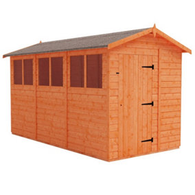 12 x 6 (3.53m x 1.75m) Wooden Tongue and Groove Garden APEX Shed - Single Door (12mm T&G Floor and Roof) (12ft x 6ft) (12x6)