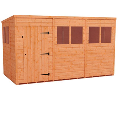 12 x 6 (3.53m x 1.75m) Wooden Tongue and Groove PENT Shed - Single Door (12mm T&G Floor and Roof) (12ft x 6ft) (12x6)