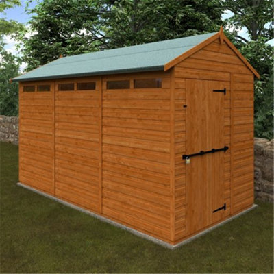 12 x 6 (3.53m x 1.75m) Wooden Tongue and Groove Security Garden APEX Shed (12mm T&G Floor and Roof) (12ft x 6ft) (12x6)