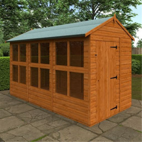 12 x 6 (3.53m x 1.75m) Wooden Tongue and Groove Sunroom (12mm T&G Floor and APEX Roof) (12ft x 6ft) (12x6)