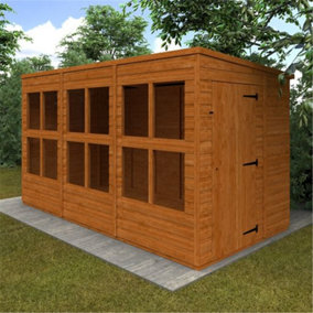 12 x 6 (3.53m x 1.75m) Wooden Tongue and Groove Sunroom (12mm Tongue and Groove Floor and PENT Roof) (12ft x 6ft) (12x6)