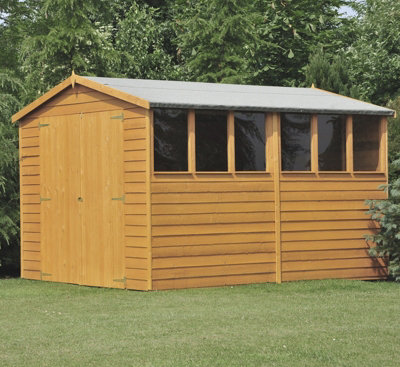 12 x 6 Feet Overlap Double Door Garden Shed - Dip Treated - 3
