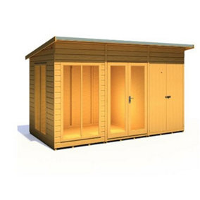 12 x 6 - Pent Summerhouse with Side Shed