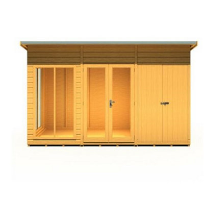 12 x 6 - Pent Summerhouse with Side Shed - 3