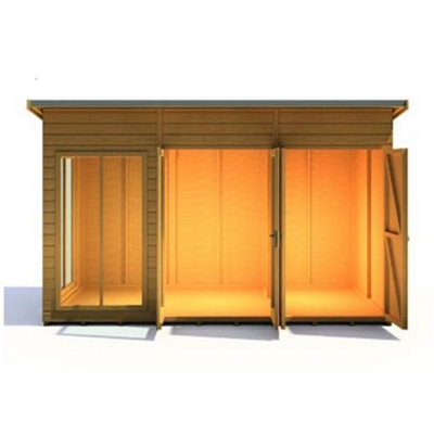 12 x 6 - Pent Summerhouse with Side Shed - 4