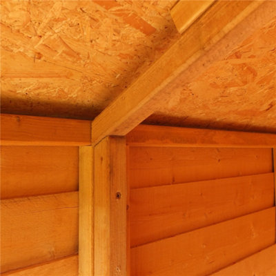 12 x 8 (3.59m x 2.39m) - Windowless Dip Treated Overlap - Apex Garden Shed - Double Doors - 3