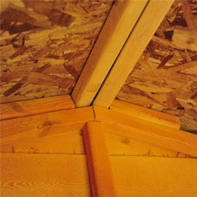 12 x 8 (3.59m x 2.39m) - Windowless Dip Treated Overlap - Apex Garden Shed - Double Doors - 5