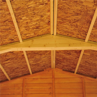 12 x 8 (3.59m x 2.39m) - Windowless Dip Treated Overlap - Apex Garden Shed - Double Doors - 6