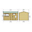 12 x 8 (3.65m x 2.43m) - Reverse Apex Wooden Garden Shed - Door On Left Hand Side