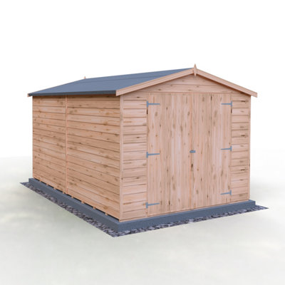 12 x 8 Feet Overlap Double Door Garden Shed - Dip Treated - 3
