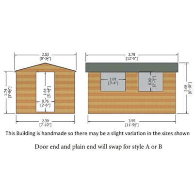 12 x 8 Tongue and Groove Apex Workshop - 7