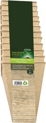 12 x 8cm Square Peat Free Pots