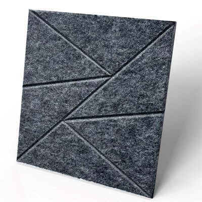12 x Dark Grey Square Self Adhesive Acoustic Wall Panels Sound Proofing ...