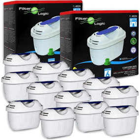 12 x FilterLogic FL402H Universal Compatible with Brita Maxtra for Fridges, Kettles and Jugs