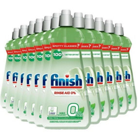 12 x Finish 0% Dishwasher Rinse Aid 400ml
