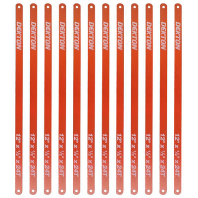 12 x Hacksaw Blades Standard 12 Inch Cuts Steel Wood Plastic 24 Teeth ...