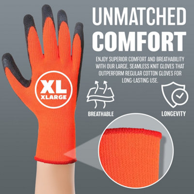 12 x Pairs Builders Latex Rubber Work Gloves  X Large Size 10 Gardening Diy Protective - 5