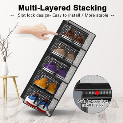 Indoor Shoe Storage Foldable Shoe Cover Dispenser - Dual Compartment ...