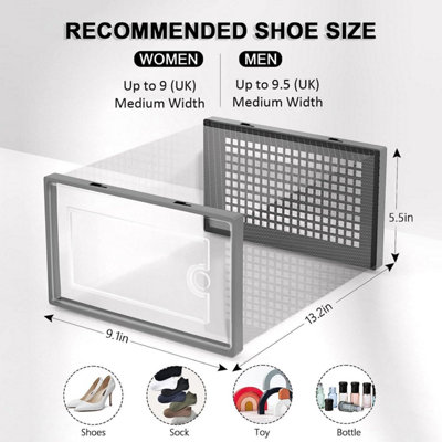 12 X Shoe Storage Boxes - Clear Transparent Shoe Organizer - For ...