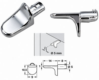 12 x STEEL SHELF SUPPORTS METAL 5mm PLUG IN STUD PEGS PINS FOR KITCHEN ...