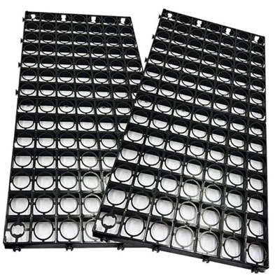 12 x Strong Black Paving Plastic Interlocking Turf, Lawn, Path & Gravel Protecting Drainage Mats
