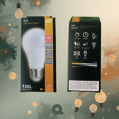12 X TCP LED 13.5W LIGHT BULB LAMP ES WARM WHITE DIMMABLE EQUIV 100W ...
