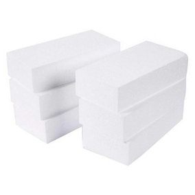 12 x White Polystyrene 10x10x5cm (4x4x2") Foam Blocks For Sculpture Modelling, DIY, Arts, Crafting Class & Floral Arrangements
