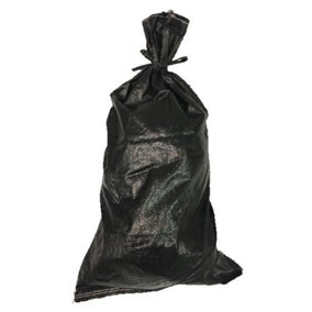 12 x Yuzet Black Woven Polypropylene Sandbags Sacks Sand Bags UV Proof