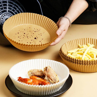 120 Disposable Air Fryer Liners Round Greaseproof Parchment Sheets 20cm - 6