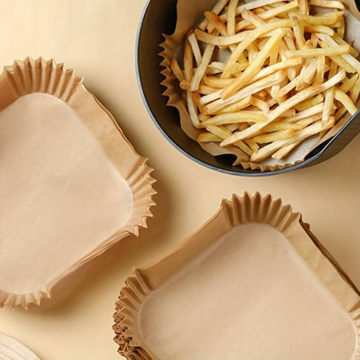 120 Disposable Air Fryer Liners Square Greaseproof Parchment Sheets 20cm - 6