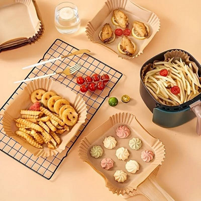 120 Disposable Air Fryer Liners Square Greaseproof Parchment Sheets 20cm - 8