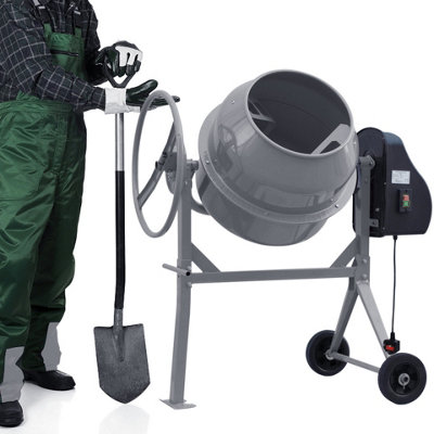 120 L Grey Electric Portable Cement Concrete Mixer with Wheels