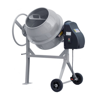 120 L Grey Electric Portable Cement Concrete Mixer with Wheels