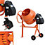 120 L Orange Electric Portable Cement Concrete Mixer with Wheels