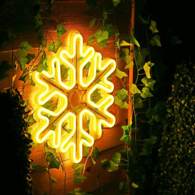 120 LED Snowflake Light - 40cm Colourful Rope Light Silhouette - Pre-lit Flashing Snowflake Light - Made From Acrylic