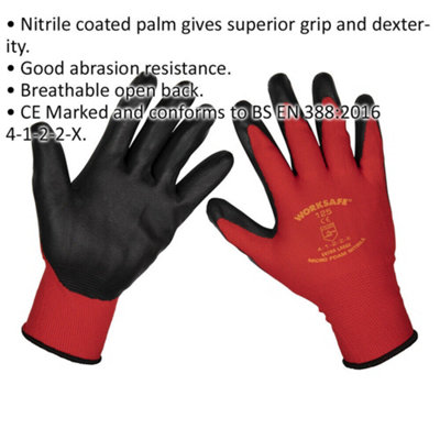 120 PAIRS Flexible Nitrile Foam Palm Gloves - XL - Abrasion Resistant Protection