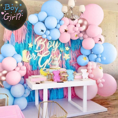 120 Pcs Pink and Blue Balloons Set for Party Festival Backdrop Decoration