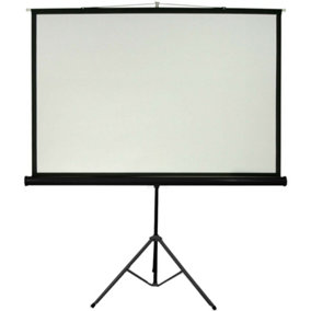 120" Tripod Floor Standing Pull up Projector Screen 4:3 Portable Presentations
